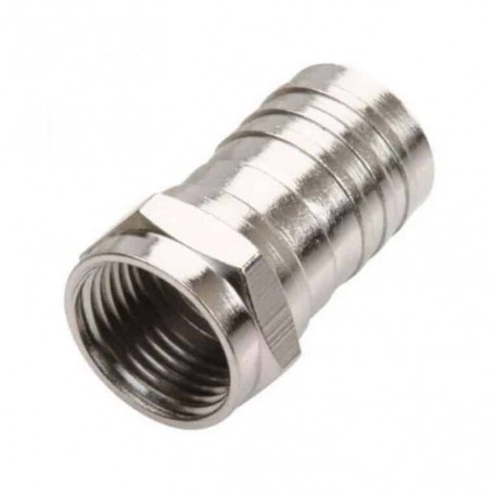 Conector macho tipo “F” para cable RG6, con anillo largo Steren
